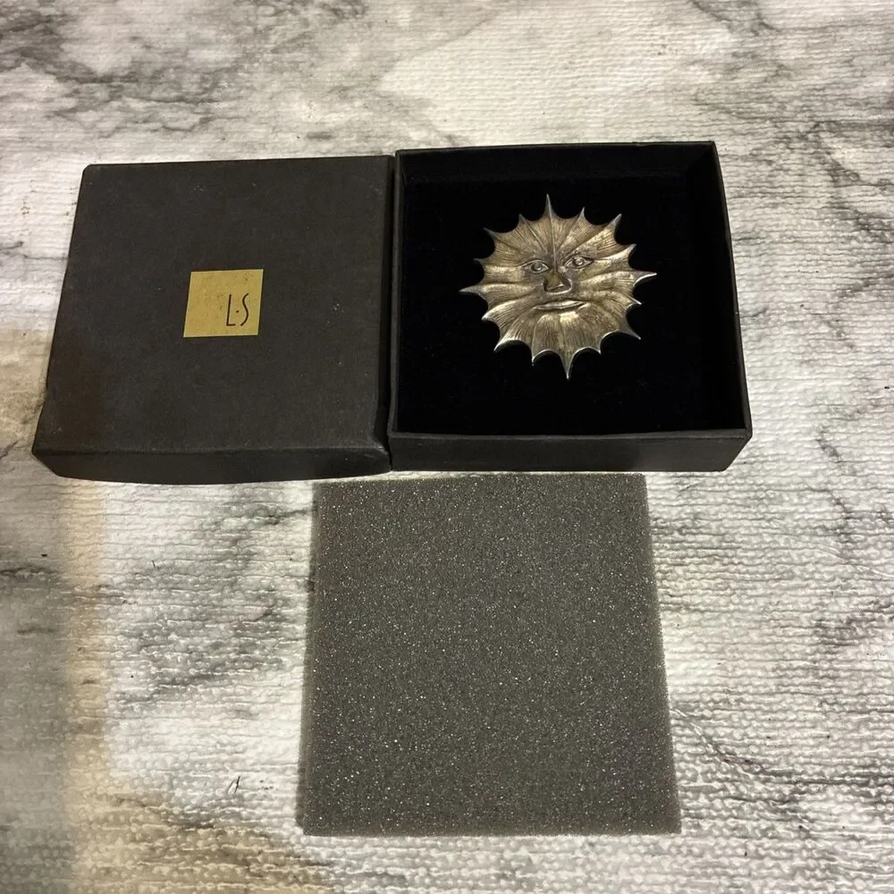Beautiful Sunburst Brooch By L•S
